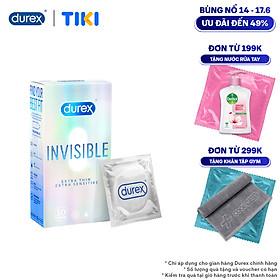 Bao cao su Durex Invisible Extra Thin Extra Sensitive 1 Hộp 10 Bao