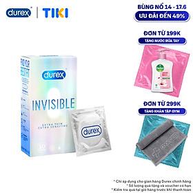 Bao cao su Durex Invisible Extra Thin Extra Sensitive 1 Hộp 10 Bao