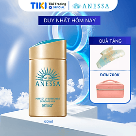Kem chống nắng dạng sữa dưỡng da kiềm dầu bảo vệ hoàn hảo Anessa Perfect UV Sunscreen Skincare Milk SPF 50+ PA++++ 60ml